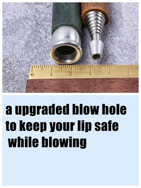 Fire blower with leather sheath camping fire bellow sheath