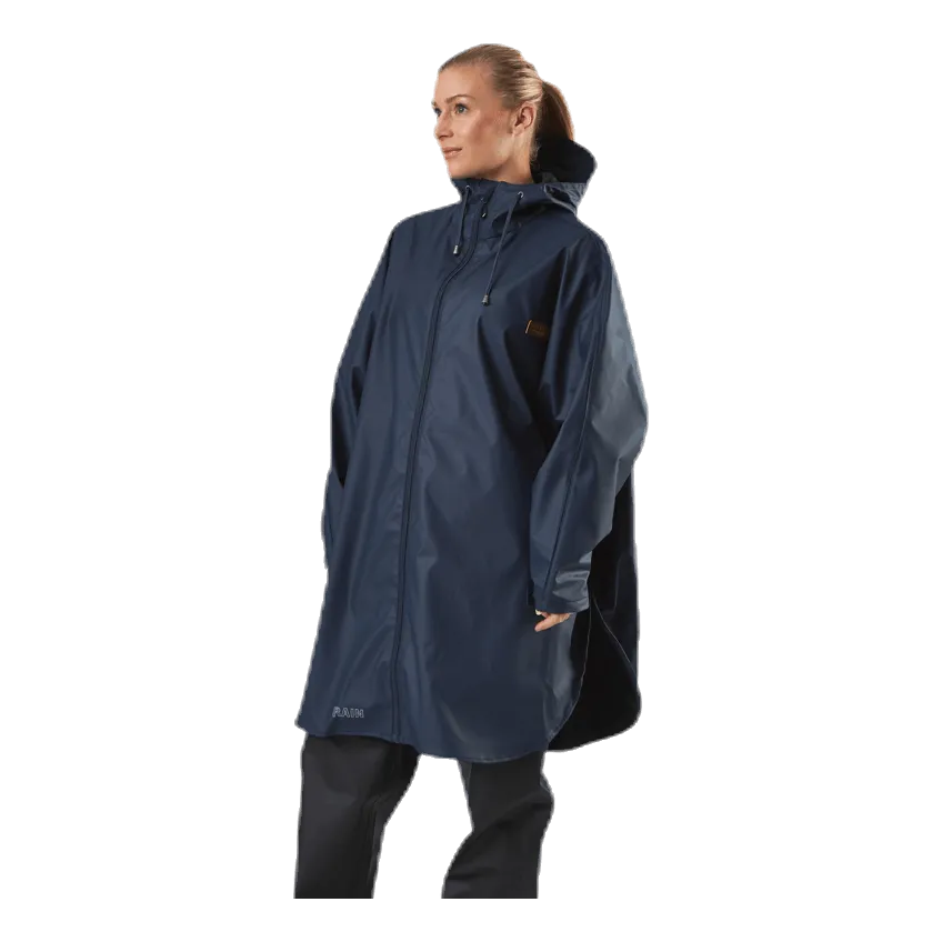 Flame PU Rain Poncho Blue