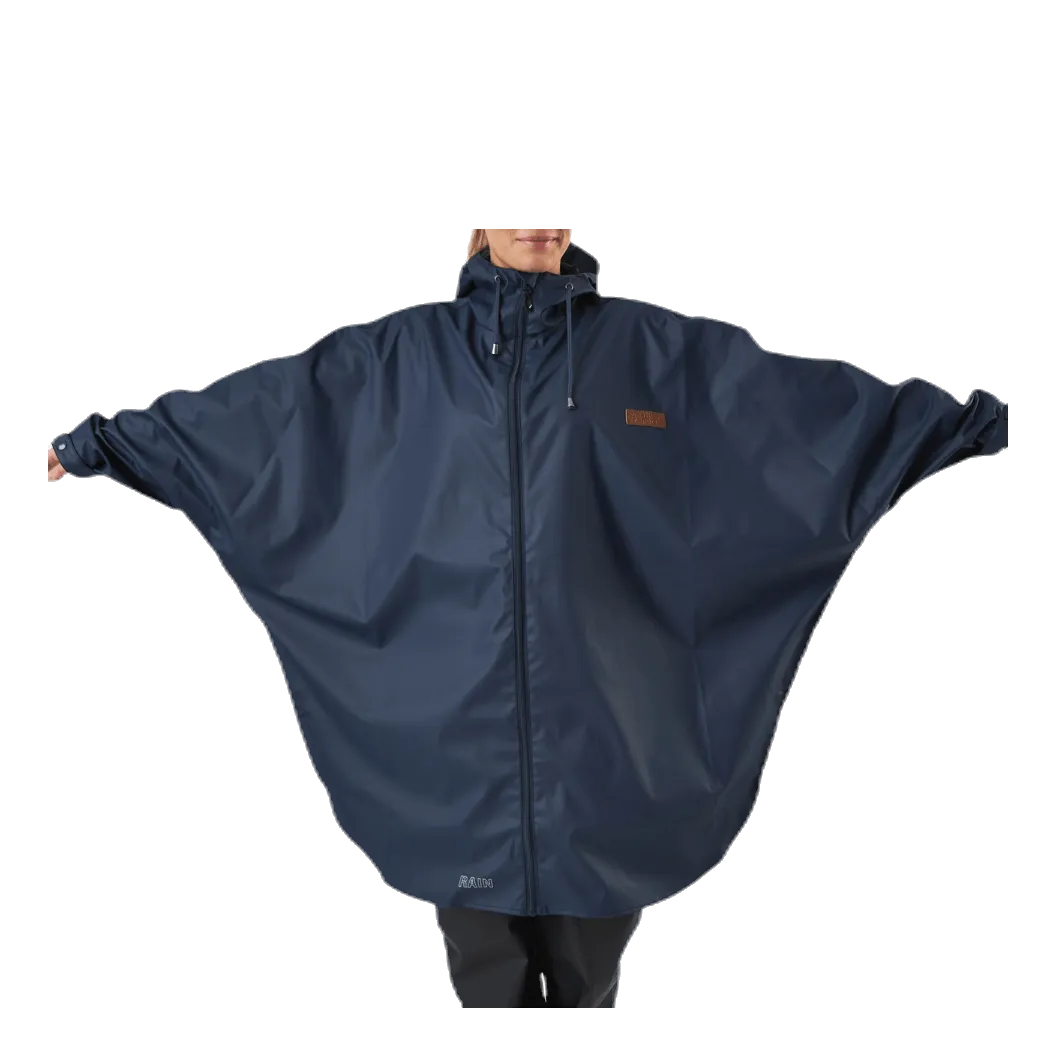 Flame PU Rain Poncho Blue