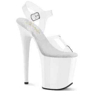 FLAMINGO-808 White & Clear Platform Sandals