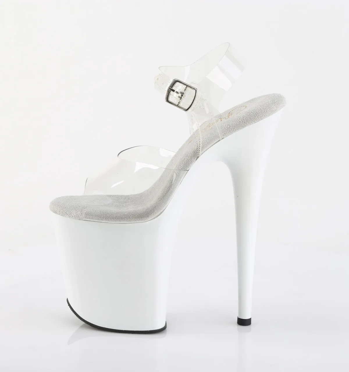 FLAMINGO-808 White & Clear Platform Sandals