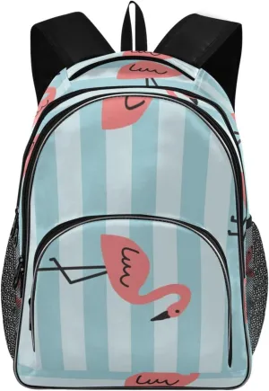 Flamingo Bird Backpacks 22L Three Layer Arc Book Bag Lightweight for Travel Camping Hiking Rucksack Daypack Kids & Adults