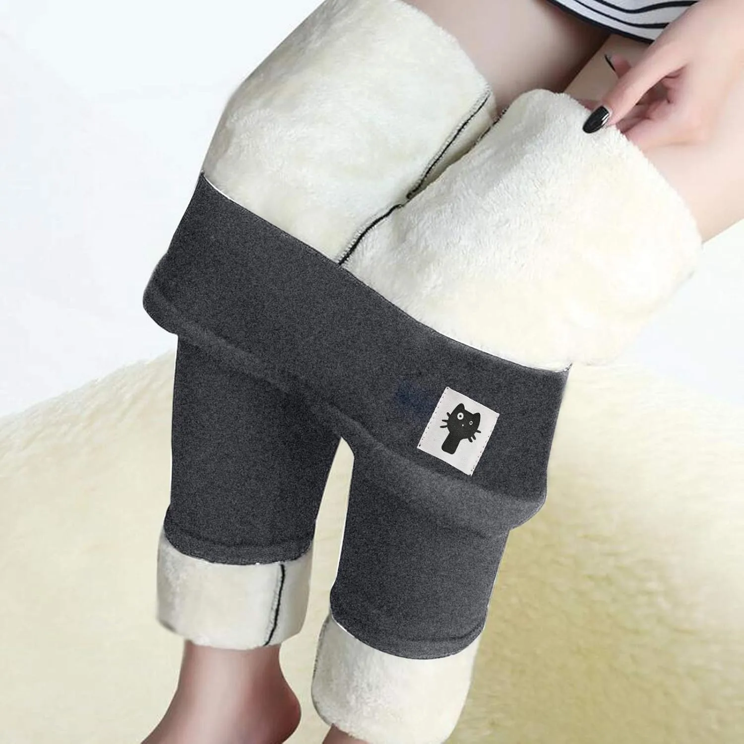 Fleece Lined Leggings Women High Waisted Winter Thermal Warm Pants Thick Yoga Tummy Control Athletic Tights