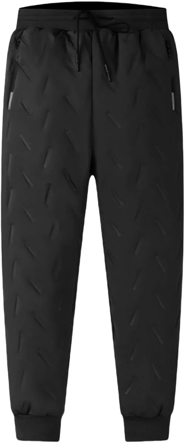 Fleece Lined Pants Men Pants Trousers Casual Pants Drawstring Elastic Waist Straight Leg Active Winter Thicken Track