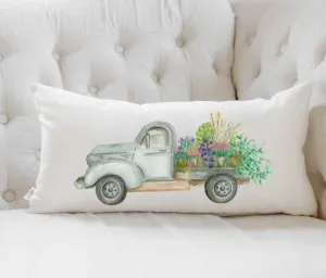 Floral Truck Lumbar Pillow Cover