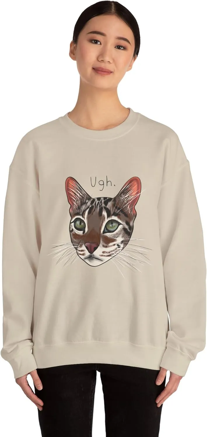 Flounder Cat UGH Unisex Heavy Blend Crewneck Sweatshirt  Cozy & Durable