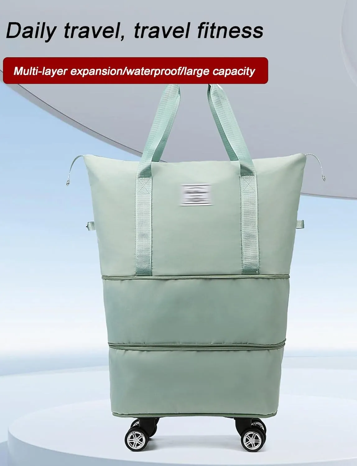 Foldable Lightweight Trolley Bag - Foldable Sports Shoulder Bag, Dry & Wet Separation, Lightweight Waterproof Carry Luggage(Blue)
