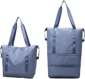 Foldable Lightweight Trolley Bag - Foldable Sports Shoulder Bag, Dry & Wet Separation, Lightweight Waterproof Carry Luggage(Blue)