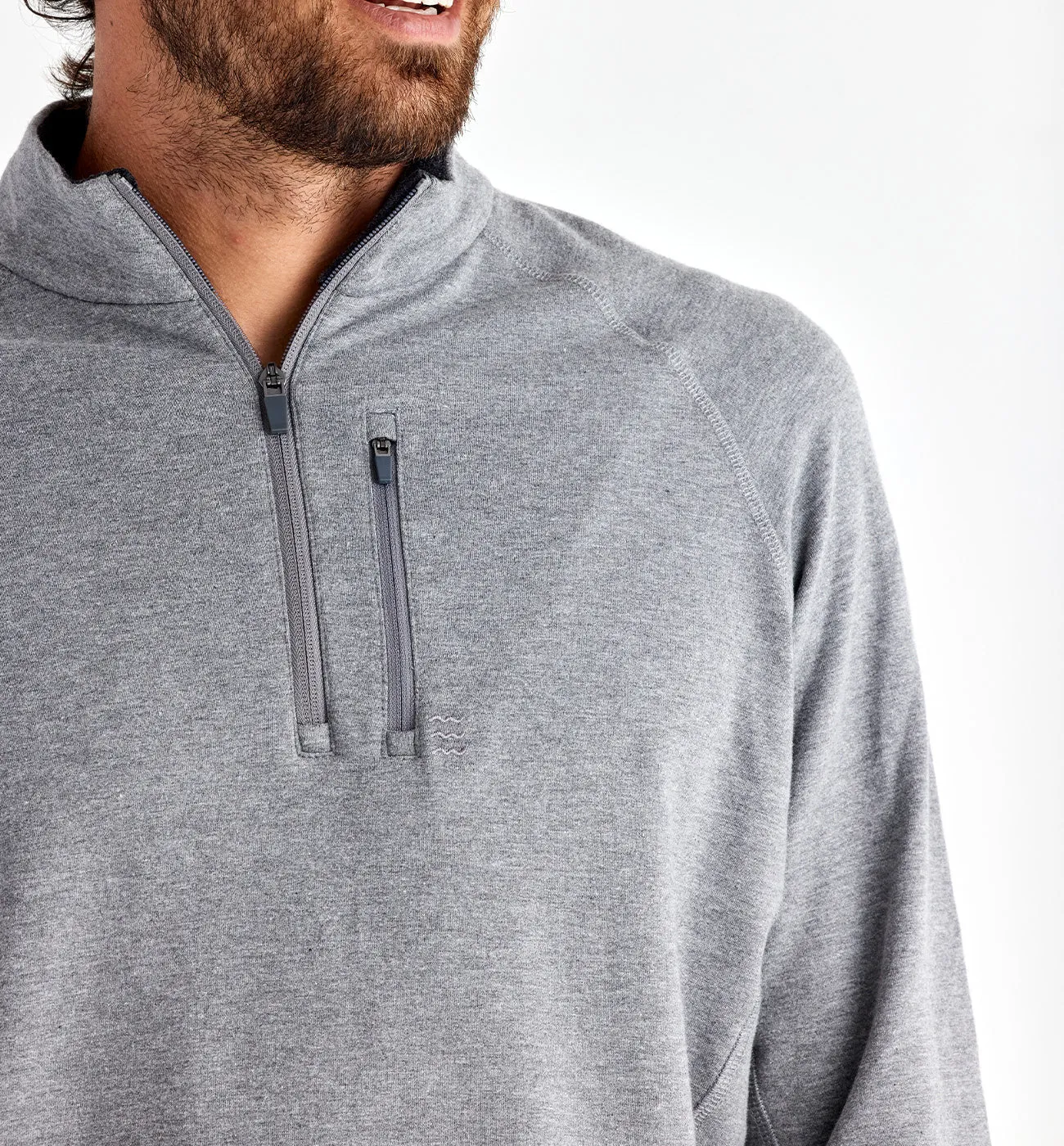 Free Fly M Bamboo Heritage Fleece 1/4 Zip HEATHER GRAPHITE
