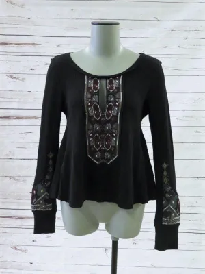 Free People Women's Top: Black 100% Cotton Size XS, New
