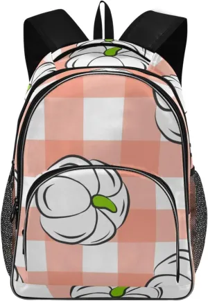 Fresh Vegetable Pumpkins Backpacks 22L Three Layer Arc Book Bag Lightweight for Travel Camping Hiking Rucksack Daypack Kids & Adults