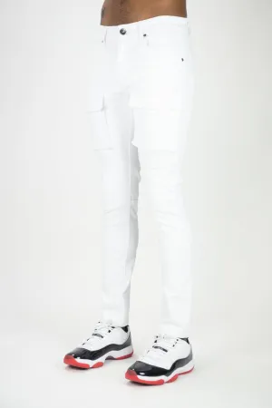Front Cargo Twill Pants - White