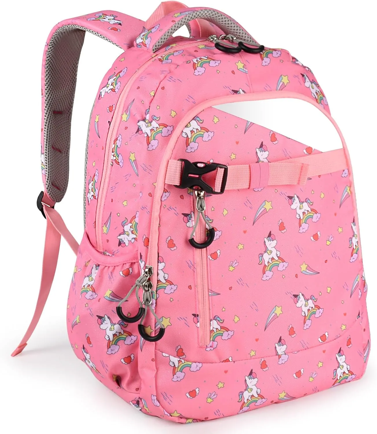 Genteen Kids Backpack for Girls for Backpack Large Elementary Kindergarten,Lightweight School Bag with Laptop Compartments-Rainbow
