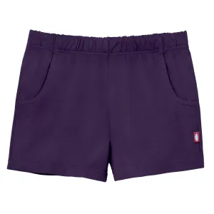 Girls Soft Cotton UPF 50  Jersey Pocket Shorts | Purple