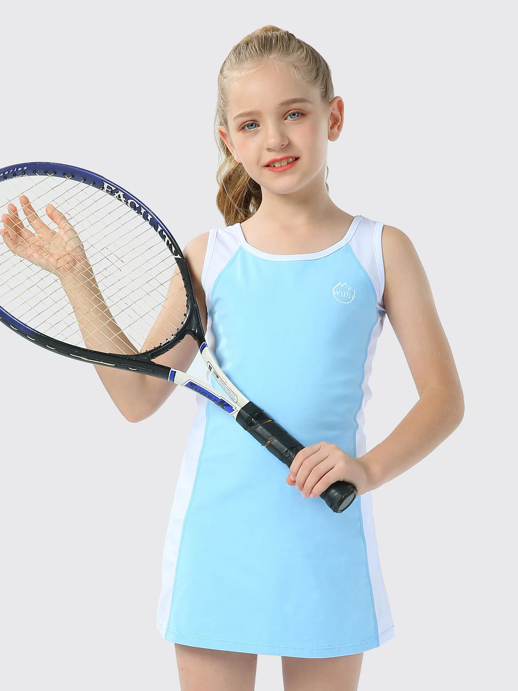 Girls Tennis Golf Dress Cotton Sleeveless