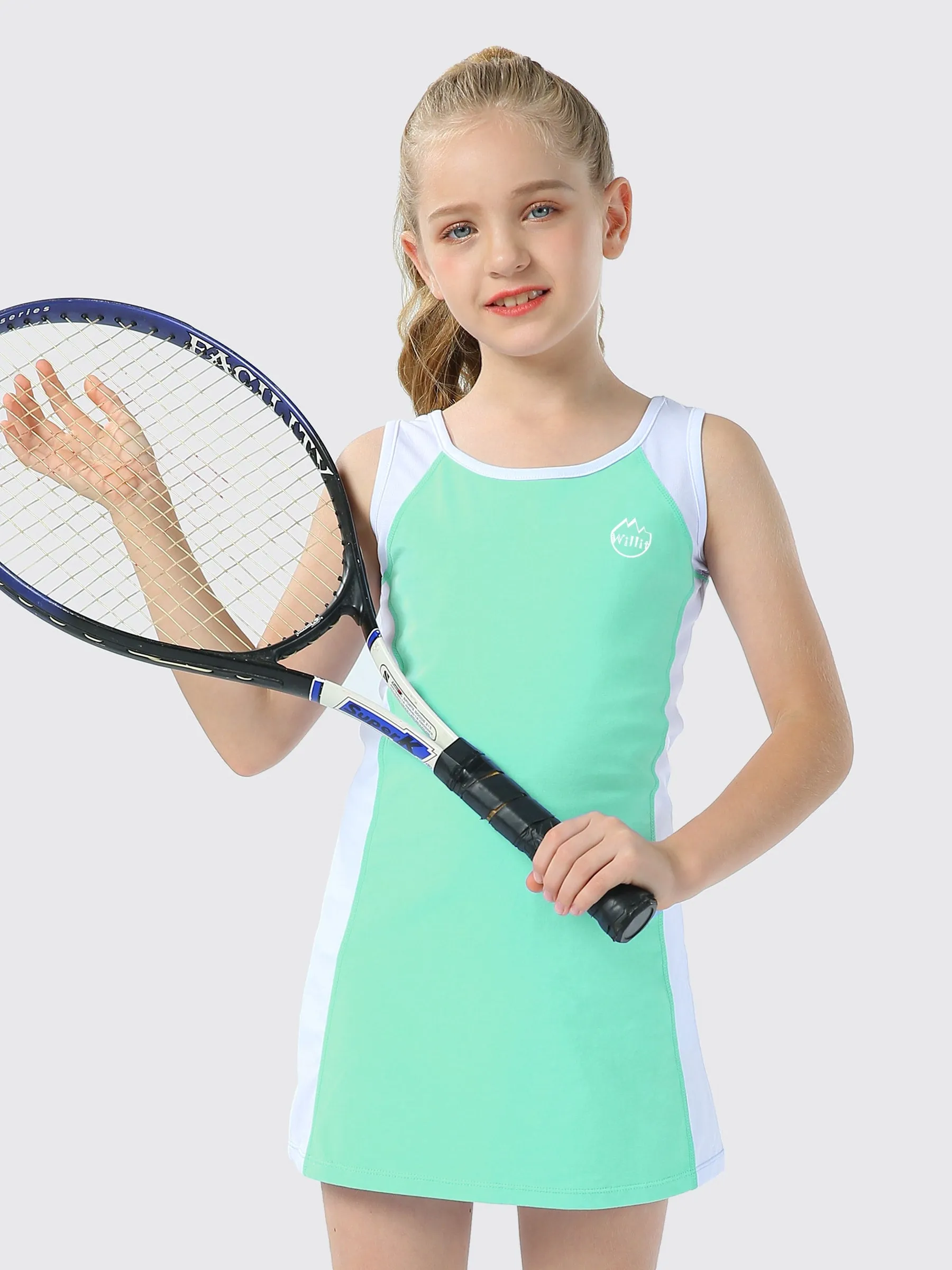 Girls Tennis Golf Dress Cotton Sleeveless