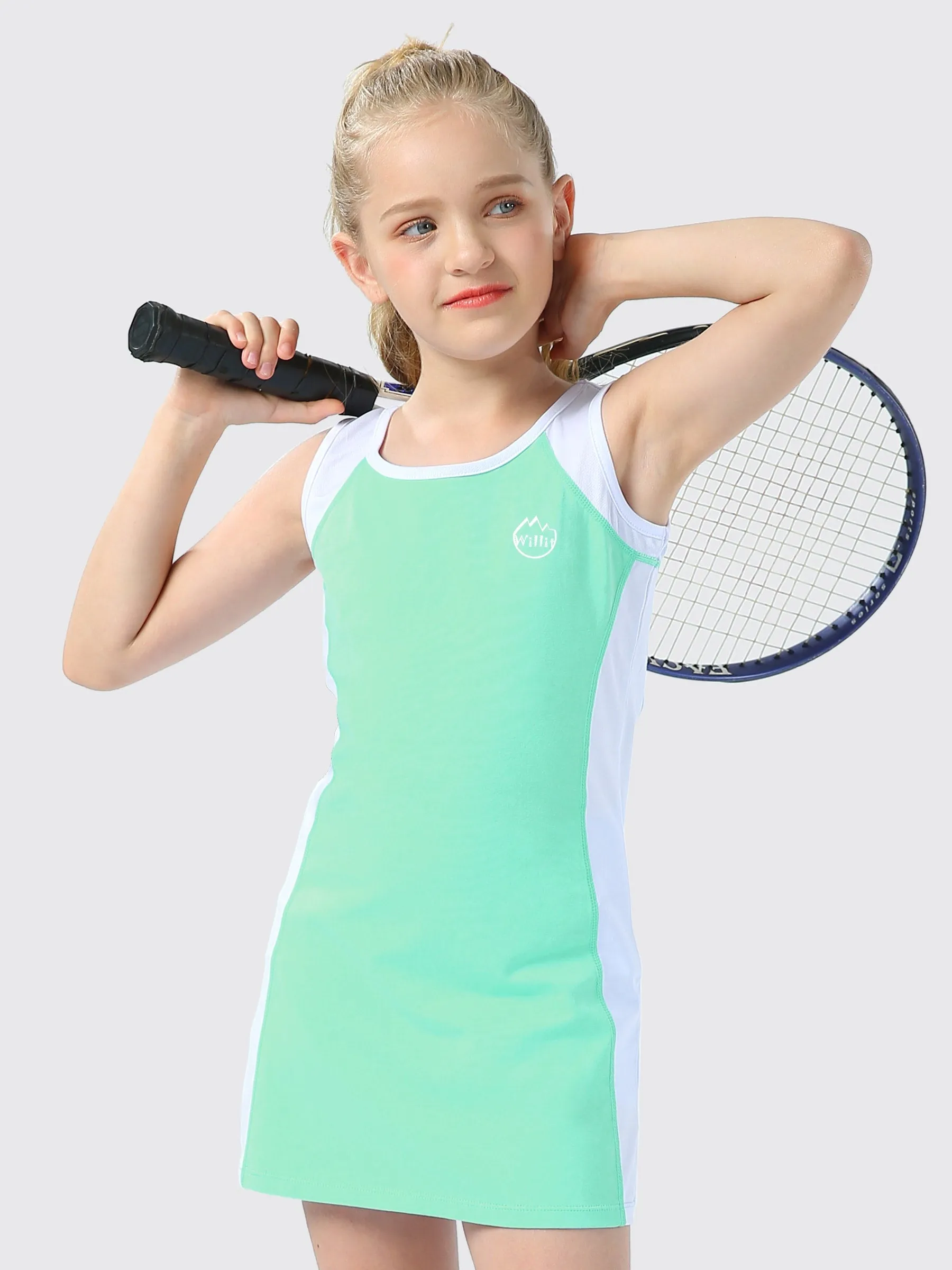Girls Tennis Golf Dress Cotton Sleeveless