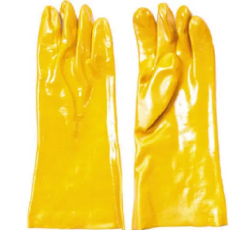 Gloves - Yellow Unlined PVC Coated 12" Gauntlet