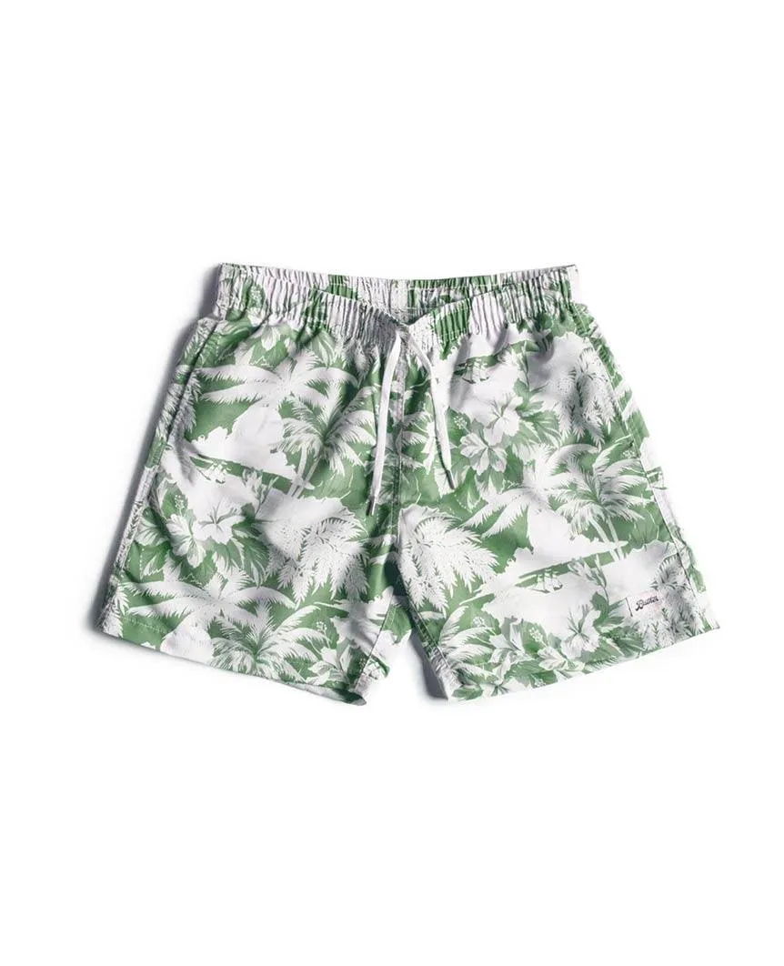 Green Aloha Swim Trunk