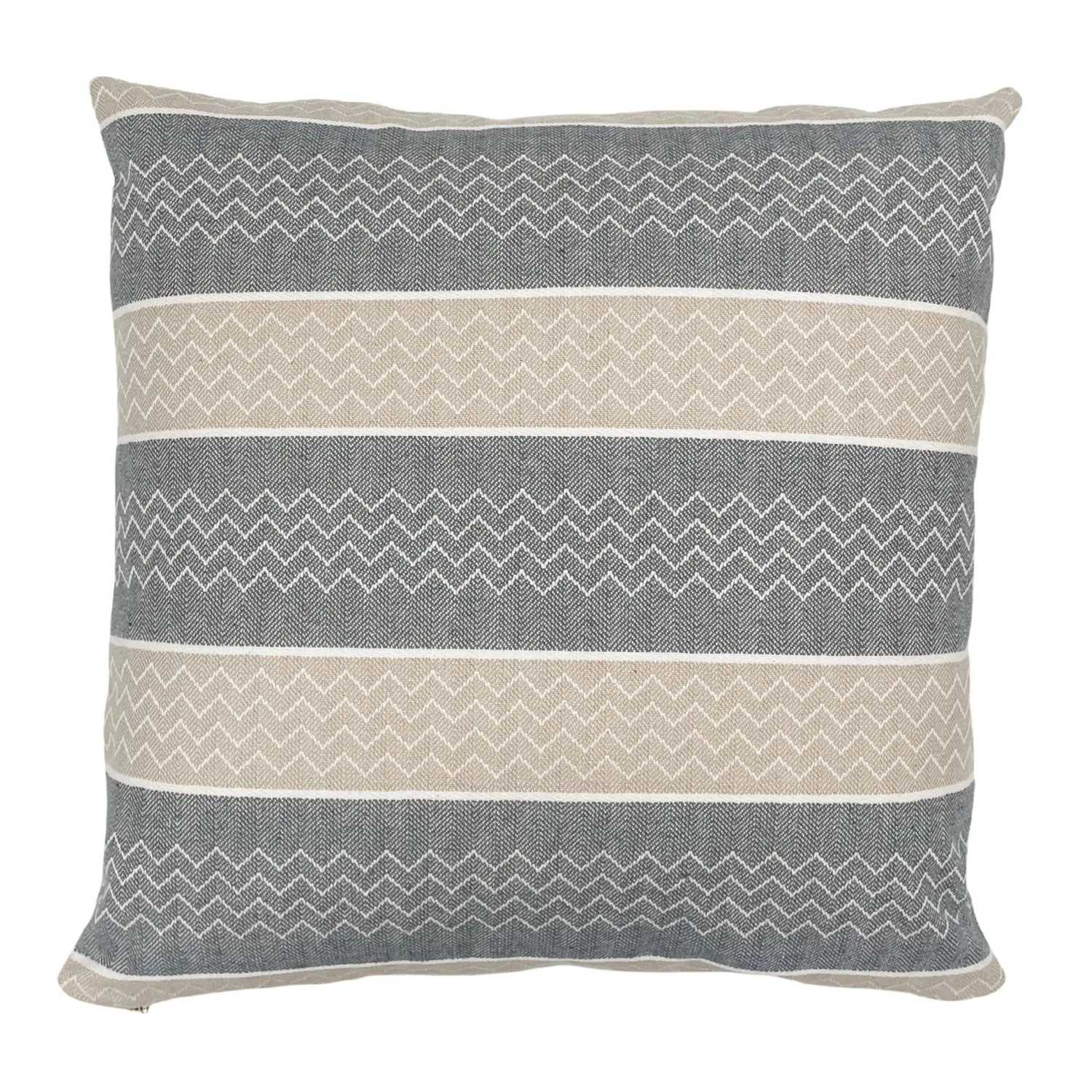 Grey and ivory chevron stripe Pillow Cover