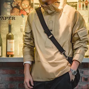 Half-Zip Hooded Windproof Jackets for Men
