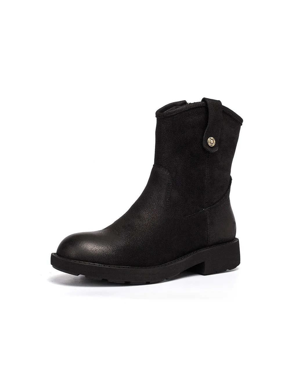 Handmade Real Leather Winter Martin Boots with Fur