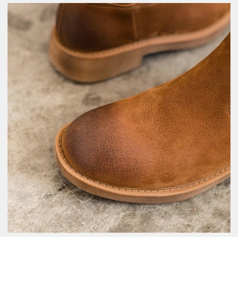 Handmade Real Leather Winter Martin Boots with Fur