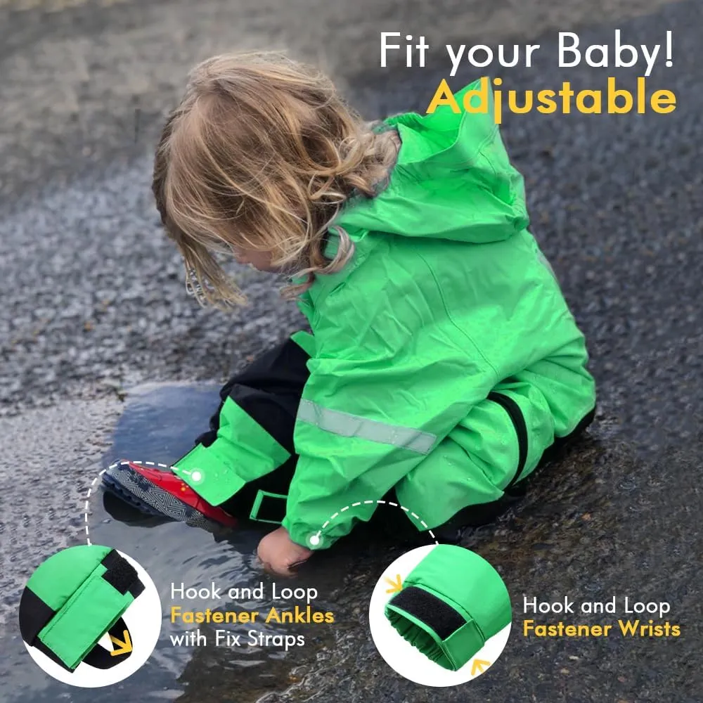 HAPIU Kids Toddler Rain Suit Muddy Buddy Waterproof Coverall