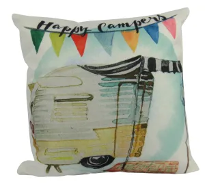 Happy Camper Canopy | Yellow | Pillow Cover |  Camper Decorations | Throw Pillow | Vintage Camper | Camper Gifts | Camper Decor | Gift
