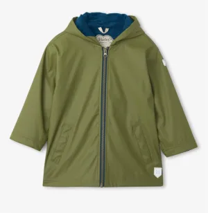 Hatley Classic Forest Green Zip Up Splash Jacket : Size 2 to 12