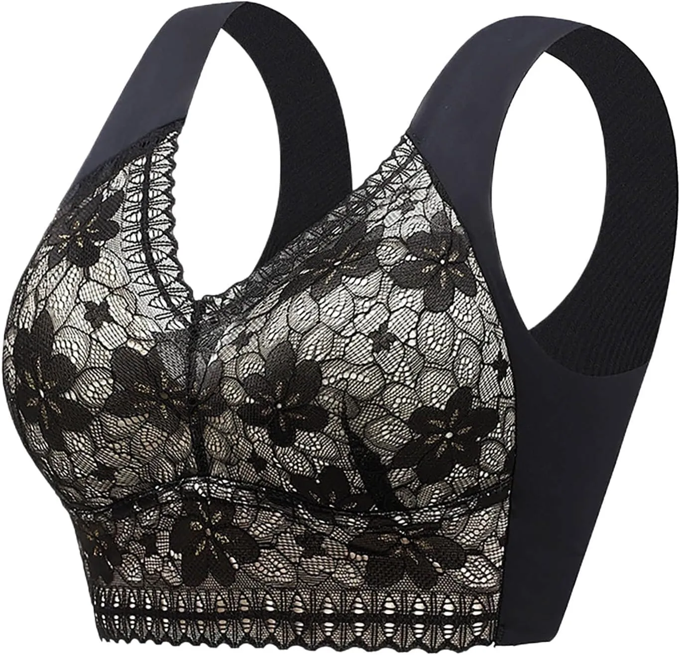 Hatmeo Posture Correcting Bras for Seniors Women Push Up Wireless Ice Silk Zen Chic Bras Comfort Lysine Charm Zenchic Bras
