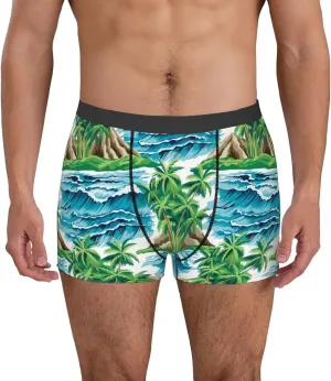 Hawaii Palms Print Boxer Briefs For Men Breathable Underwear-