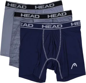 HEAD Mens Performance Underwear - 3-Pack Stretch Performance Boxer Briefs Breathable No Fly Up to Size 5X