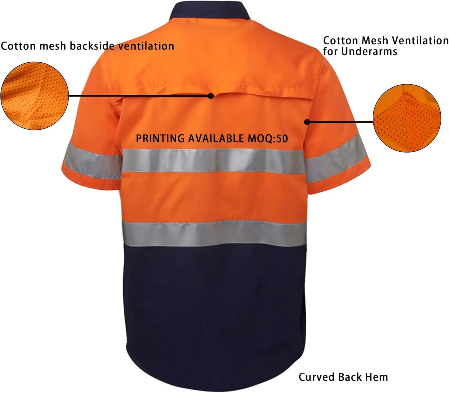 High Visibility Shirt for Men Reflective Hi Vis Work Safety Shirt Hi Viz Class 3