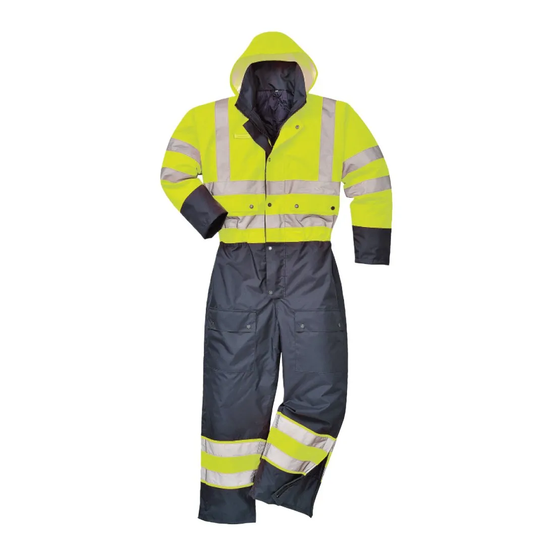 High Visibility Winter Lined Coverall - Lime - Large