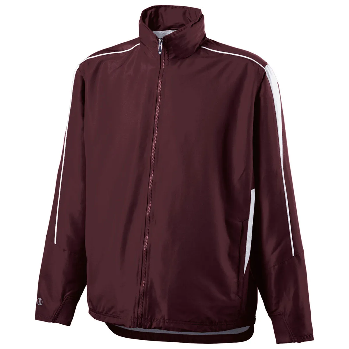 Holloway Men's Maroon/White Full Zip Hooded Aggression Jacket