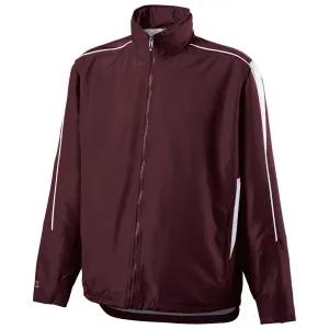 Holloway Men's Maroon/White Full Zip Hooded Aggression Jacket