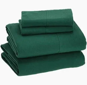 Hunter Green 4-Piece Jersey Sheet Set