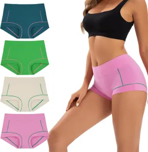 INNERSY Women's Cotton Boyshorts Underwear Soft Moisture Wicking Boxer Briefs 4-Pack