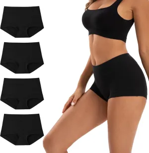 INNERSY Women's Cotton Boyshorts Underwear Soft Moisture Wicking Boxer Briefs 4-Pack
