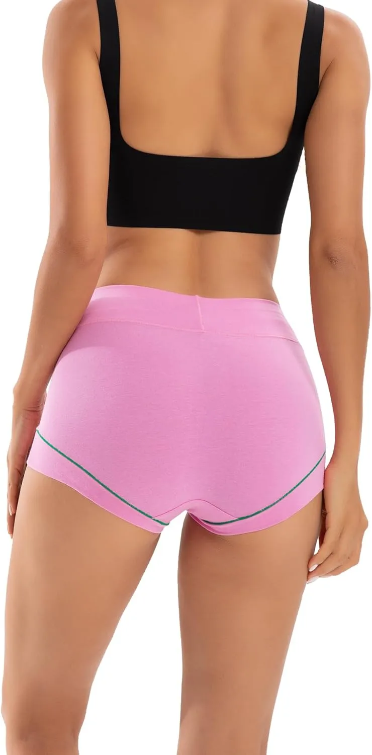 INNERSY Women's Cotton Boyshorts Underwear Soft Moisture Wicking Boxer Briefs 4-Pack