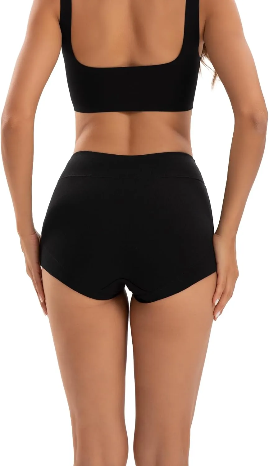 INNERSY Women's Cotton Boyshorts Underwear Soft Moisture Wicking Boxer Briefs 4-Pack