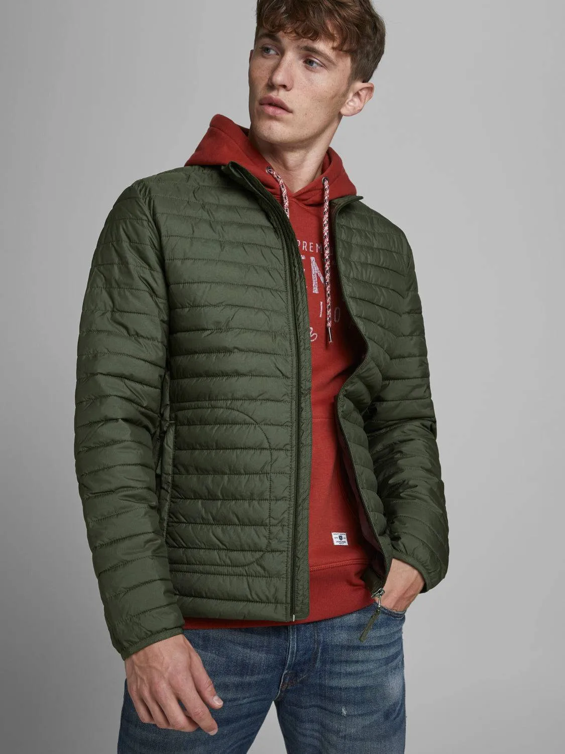 Jack & Jones JJRICK Padded Jacket -FOREST NIGHT (M, L only)