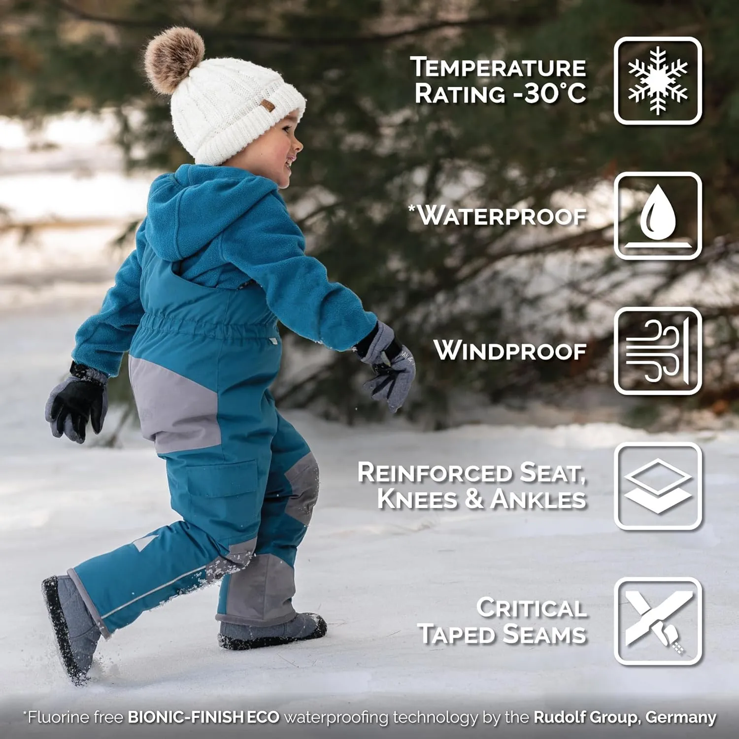 JAN & JUL Toasty-Dry Waterproof Insulated Snow Bib Pants for Kids
