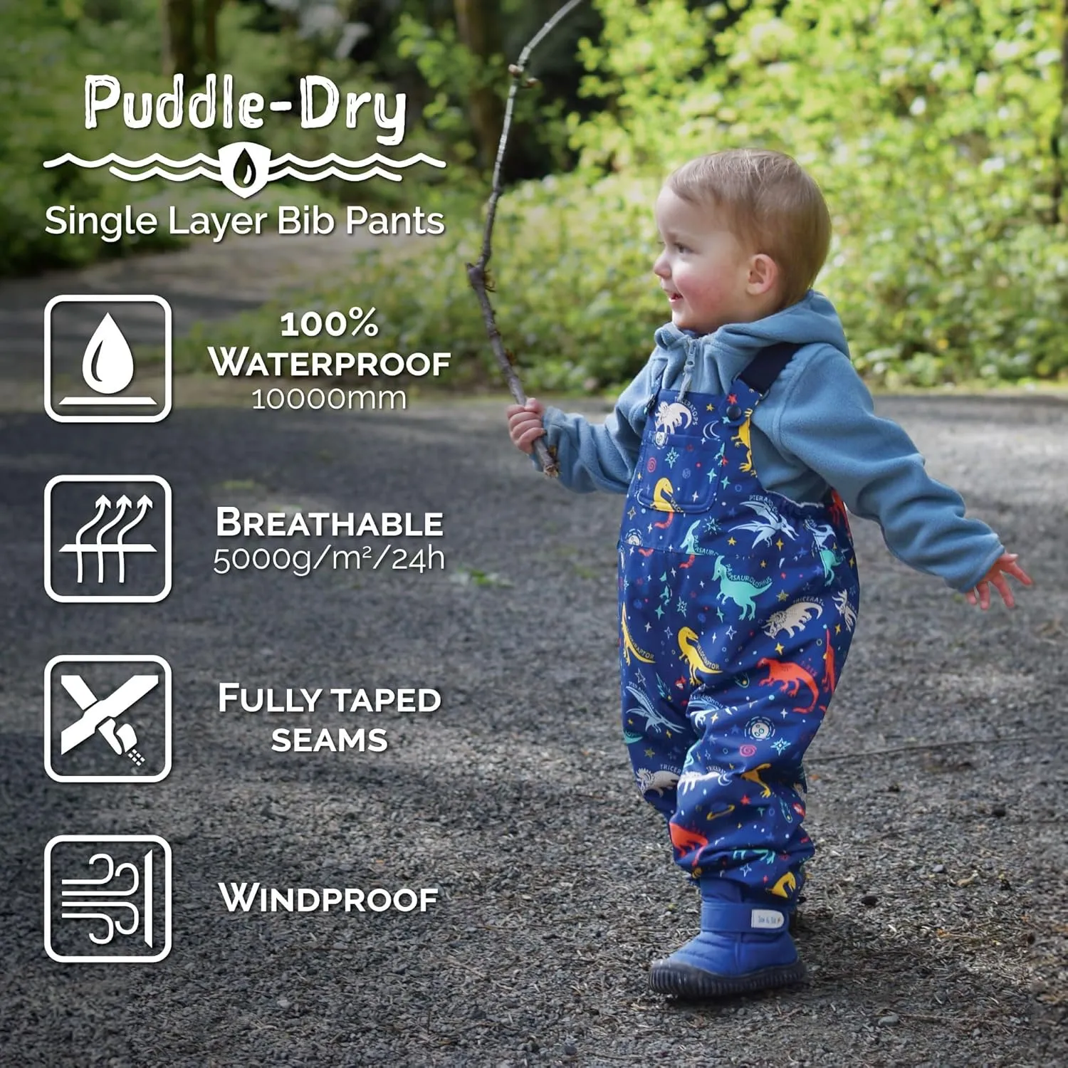 JAN & JUL Waterproof Rain Bib Pants, Overalls for Toddlers and Kids