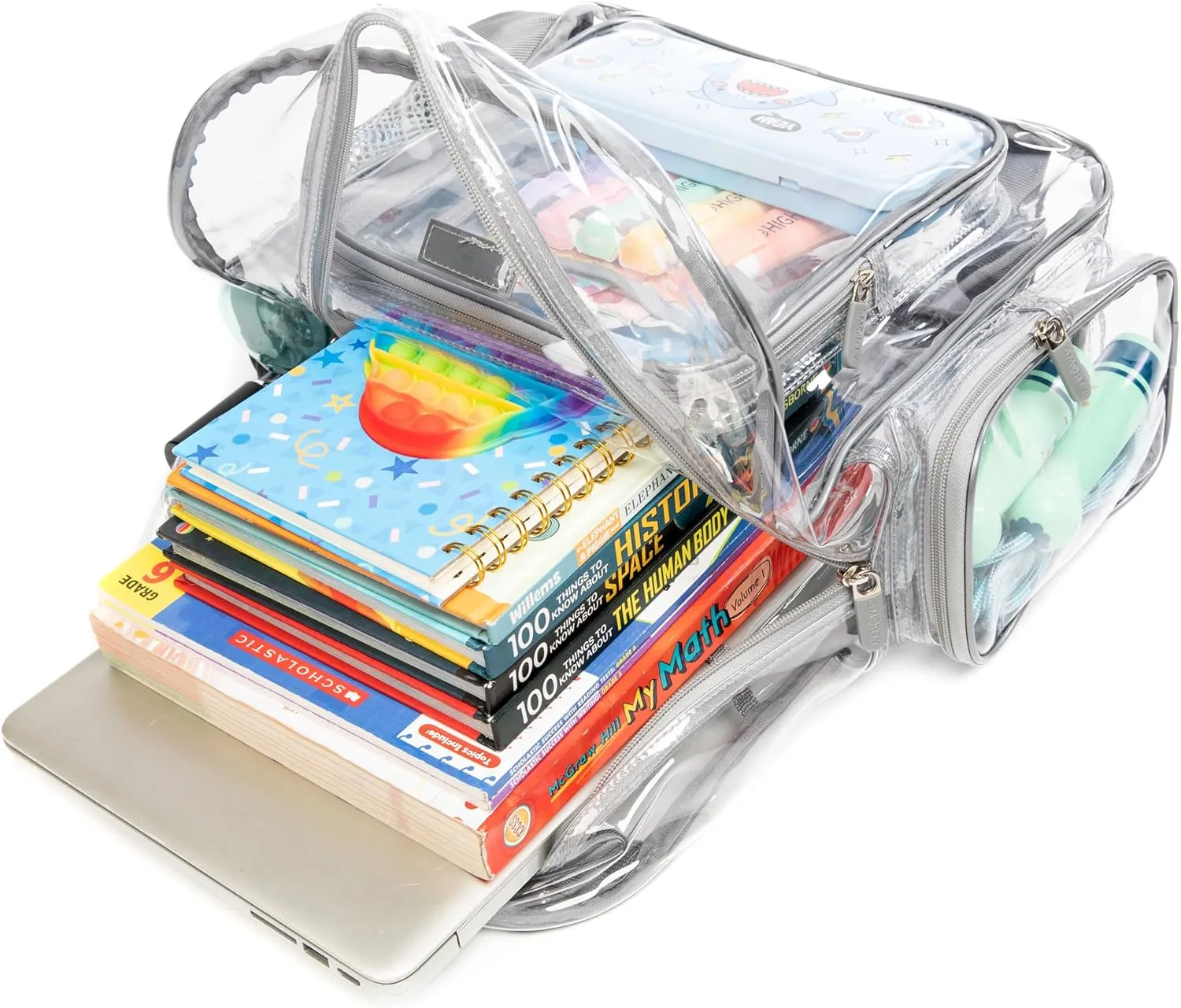 J.CARP Clear Bag Heavy Duty Backpack Durable Transparent See Through Bag
