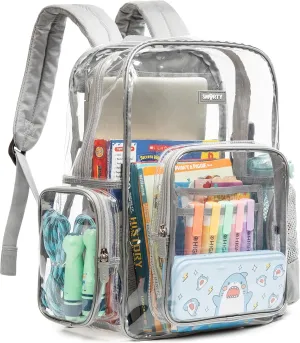 J.CARP Clear Bag Heavy Duty Backpack Durable Transparent See Through Bag