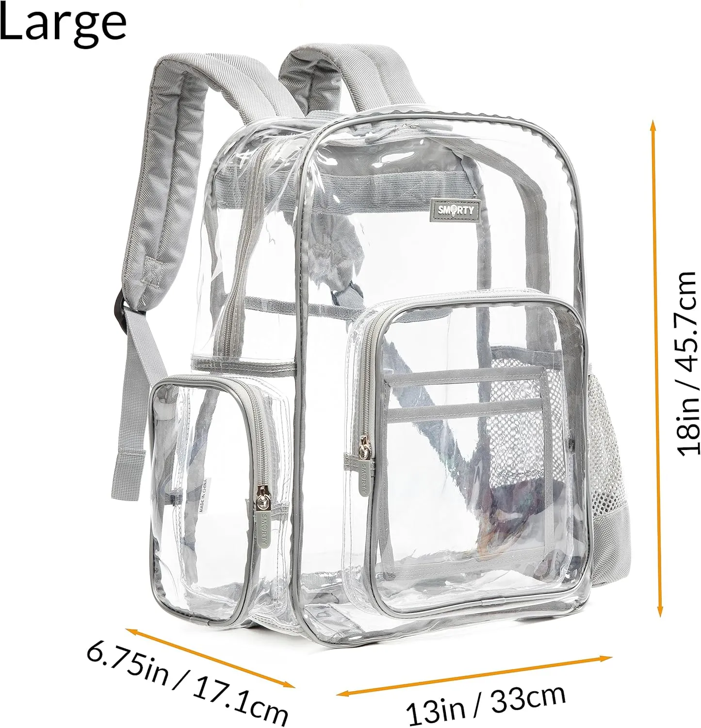 J.CARP Clear Bag Heavy Duty Backpack Durable Transparent See Through Bag