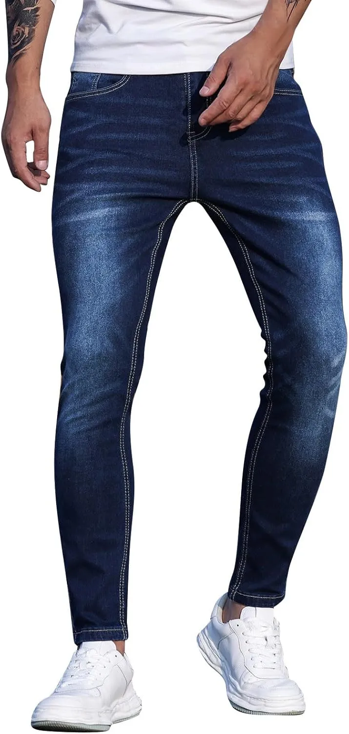 Jeans Pants for Men Baggy Loose Fit Straight Leg Jeans Comfortable Flexible Denim Pants Hip Hop Streetwear