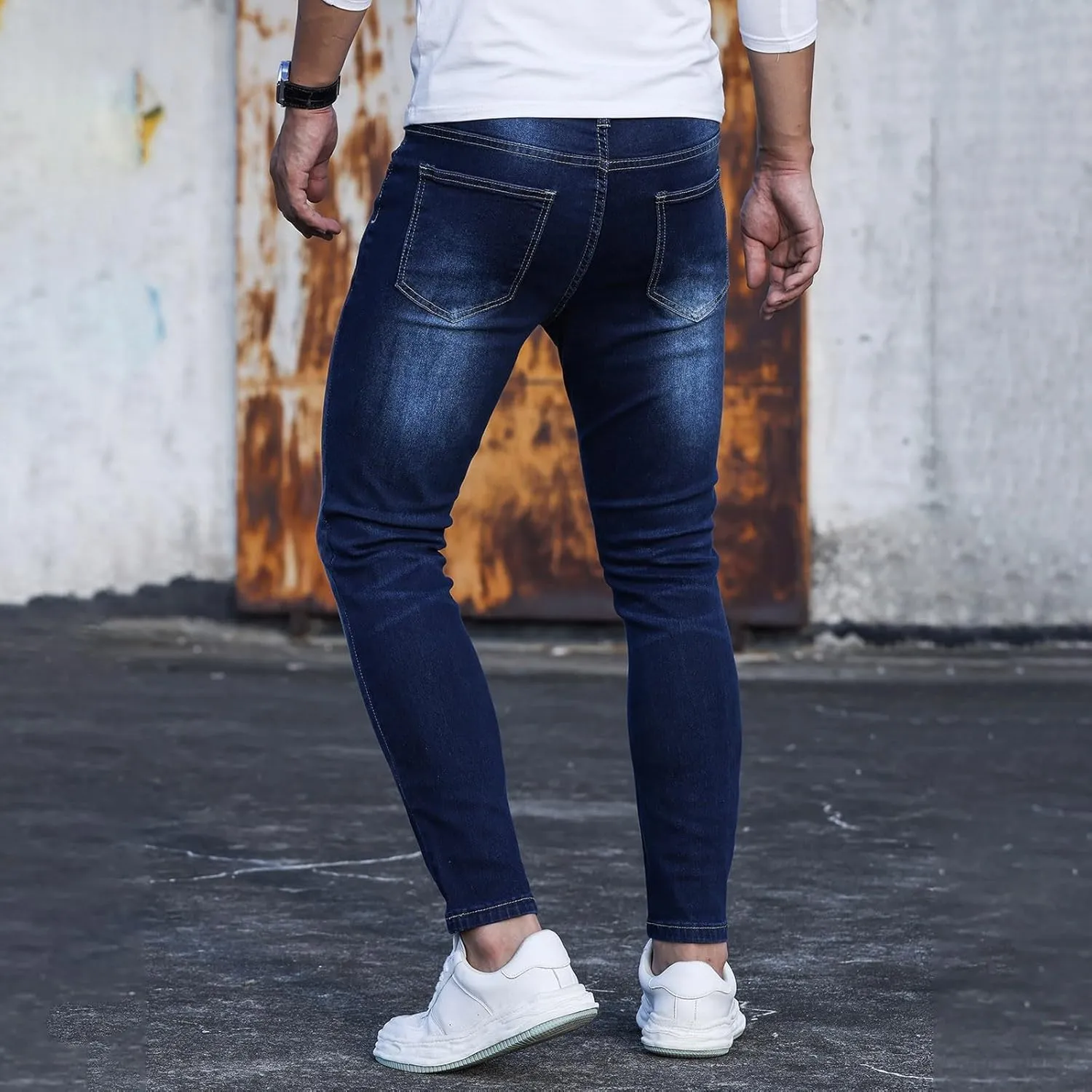 Jeans Pants for Men Baggy Loose Fit Straight Leg Jeans Comfortable Flexible Denim Pants Hip Hop Streetwear